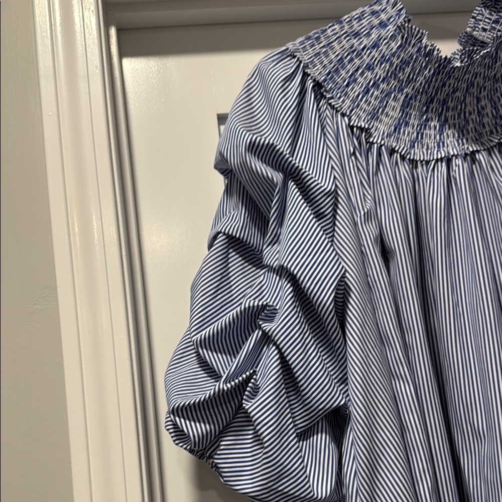 Gracia Blue Striped Off-Shoulder Mini Dress/ tunic .. - Picture 2 of 4